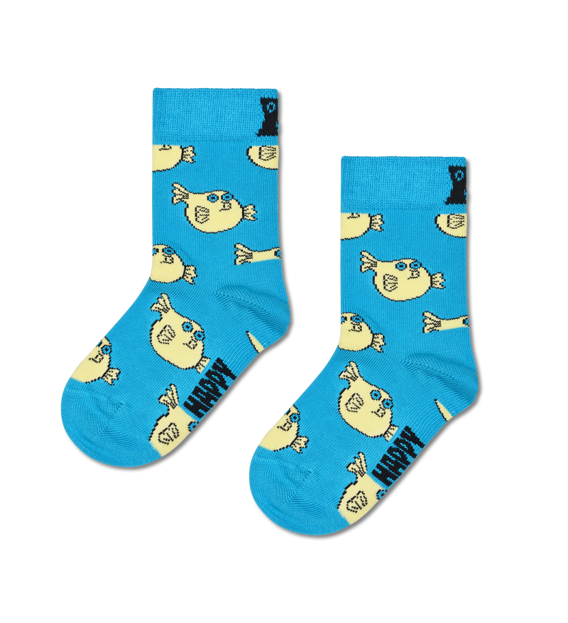Kids Blue Blowfish Crew Sock