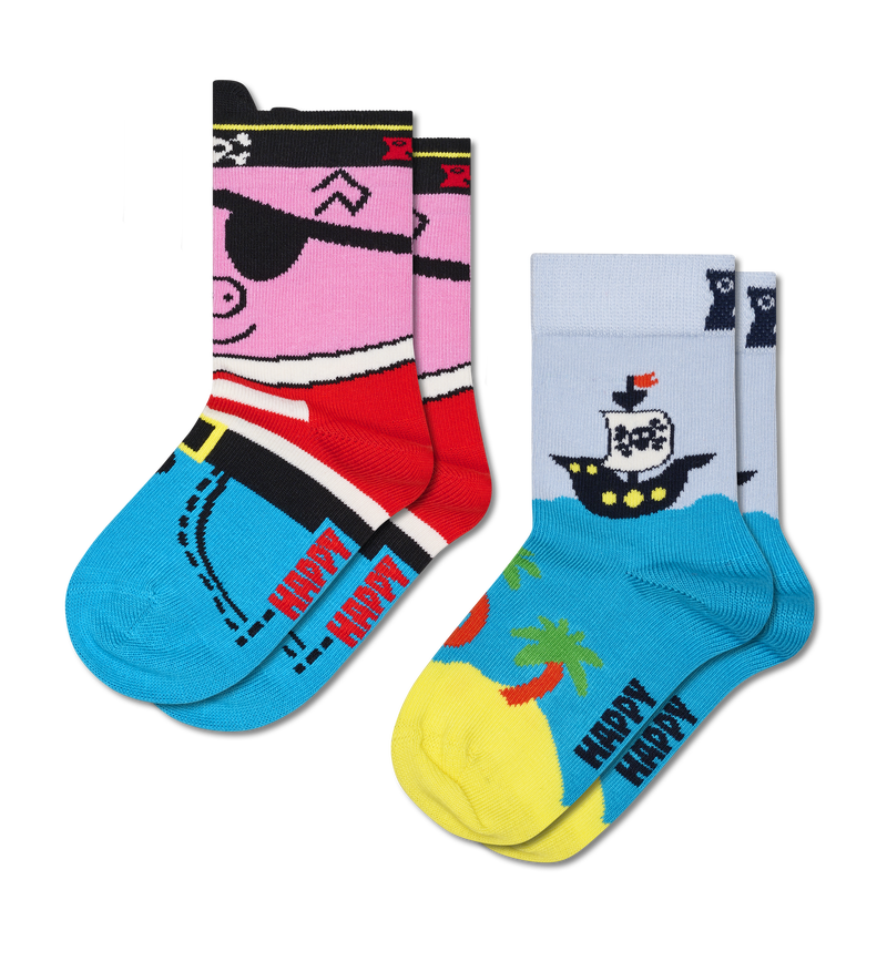 Kids Blue 2-Pack Pirate Crew Socks