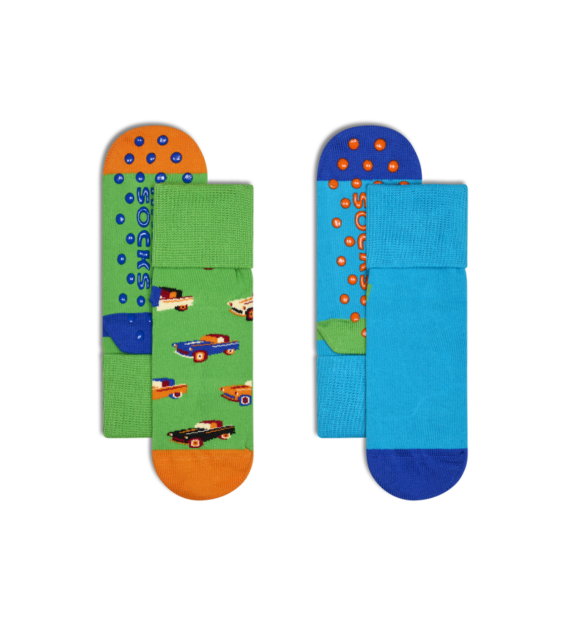 Kids Green 2-Pack Car Anti-Slip Socks