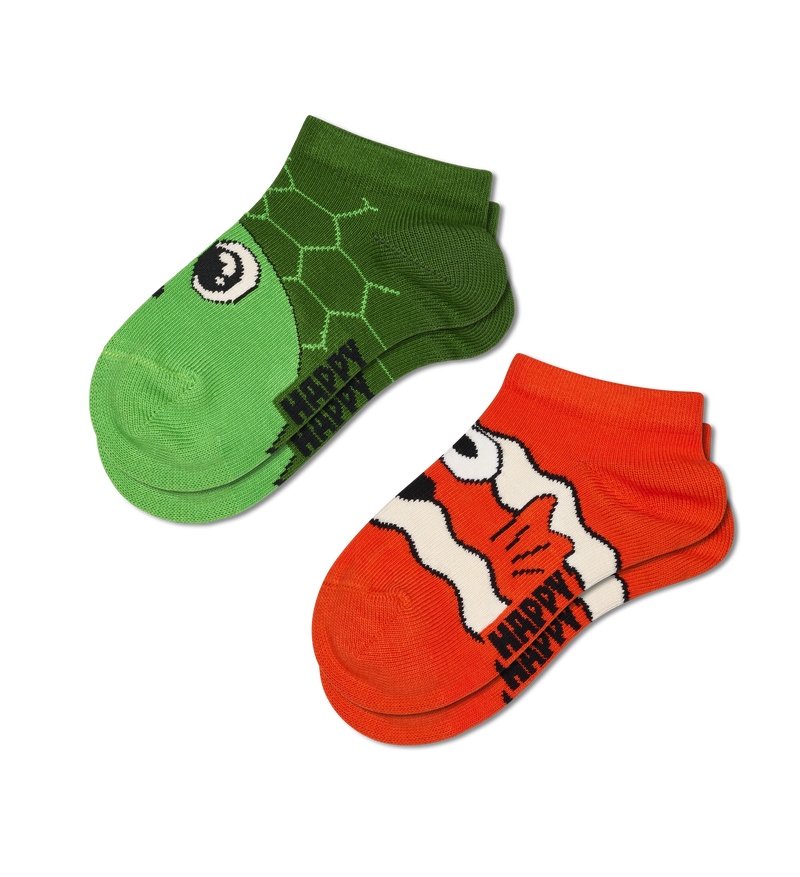 Kids Green 2-Pack Turtle Low Low Socks