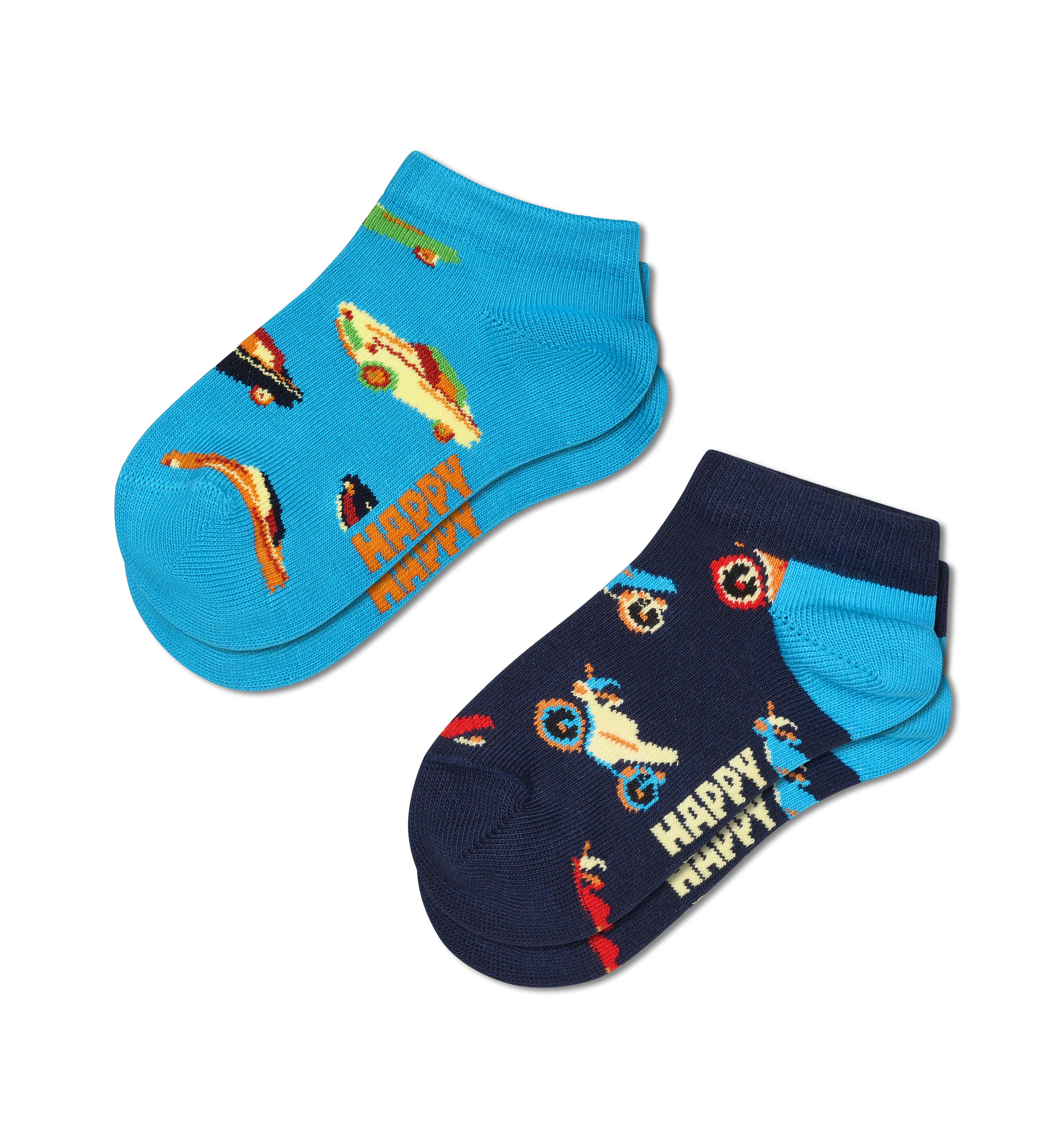 Kids Blue 2-Pack Car Low Low Socks