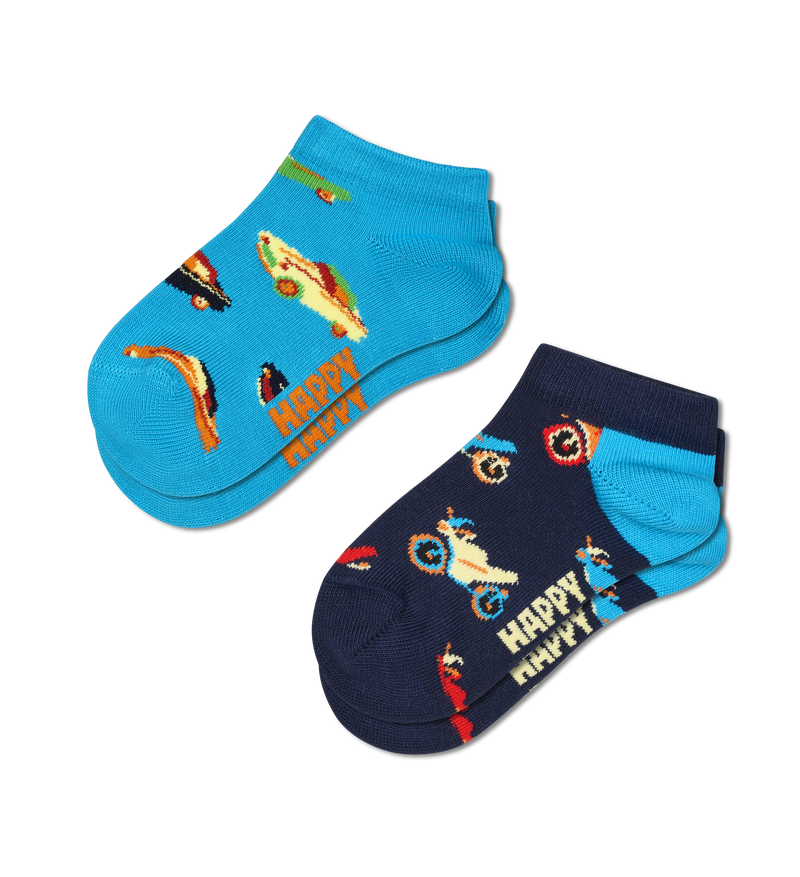 Kids Blue 2-Pack Car Low Low Socks