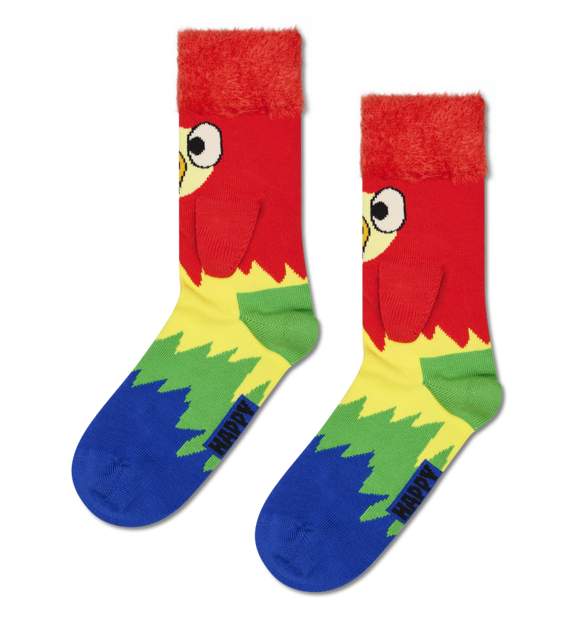 Kids Red Parrot Crew Sock