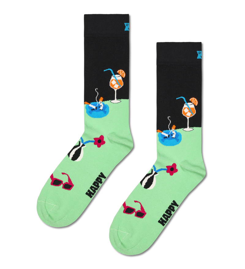Light Green Late Night Crew Sock