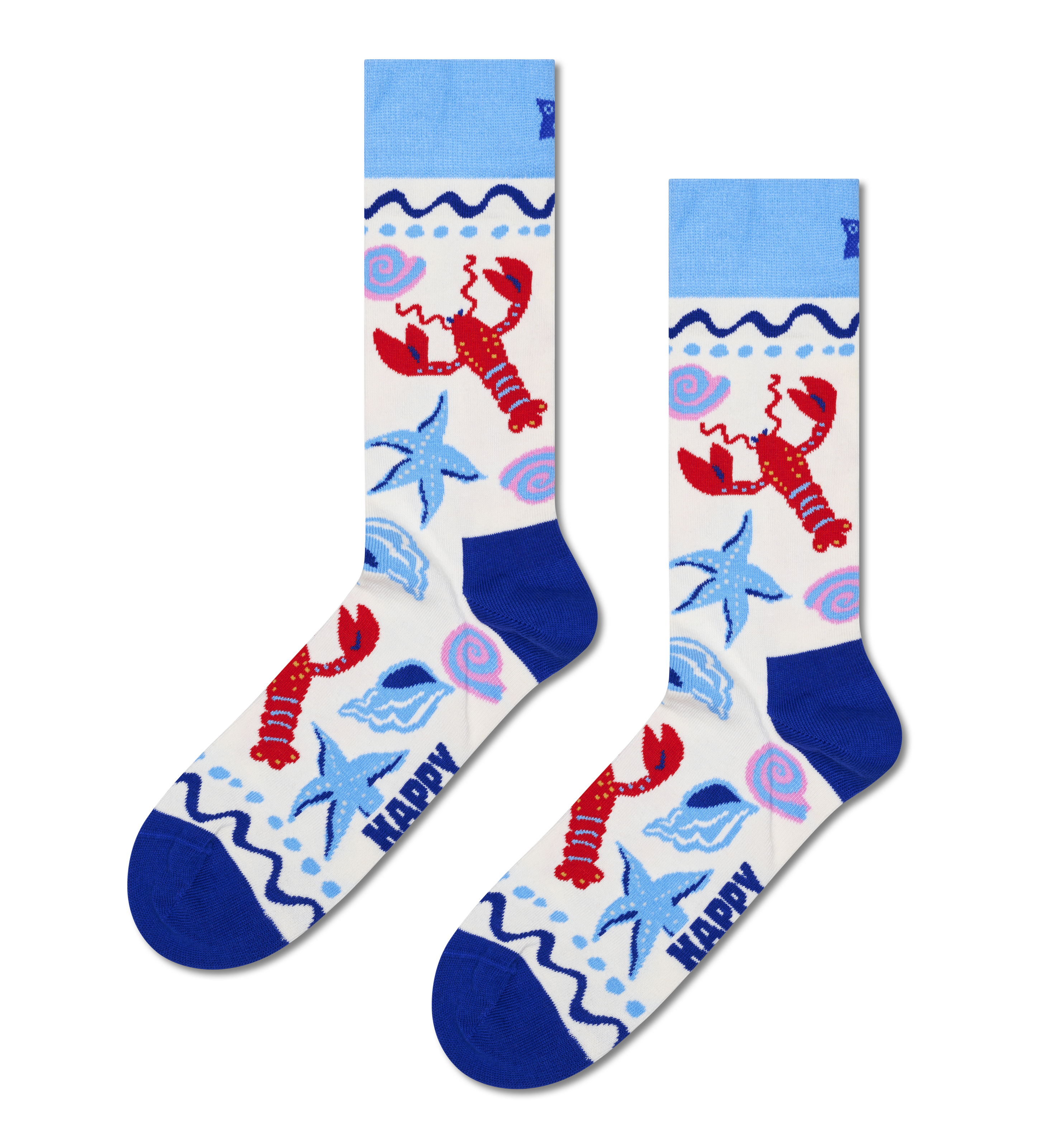White Seafood Crew Sock