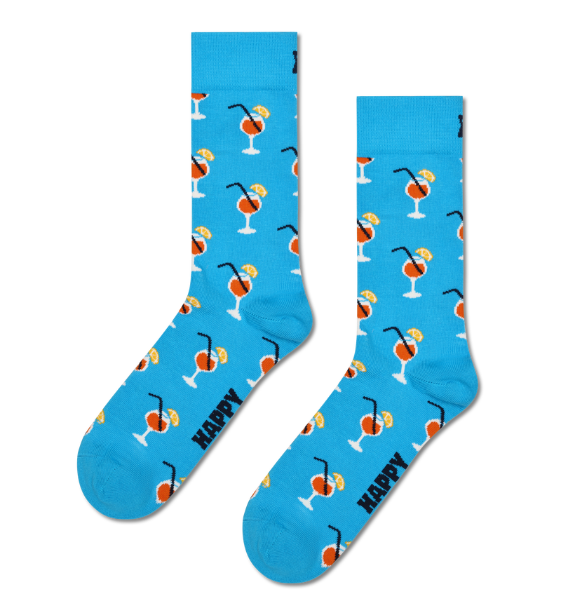 Turquoise Orange Spritz Crew Sock