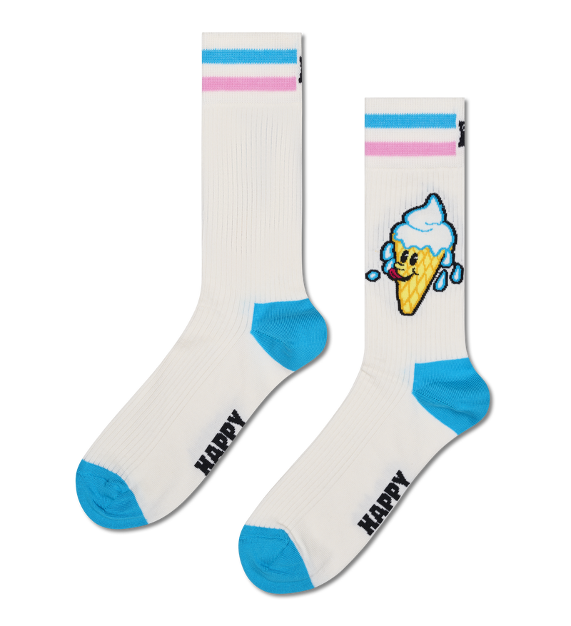 White Ice Cream Crew Sock