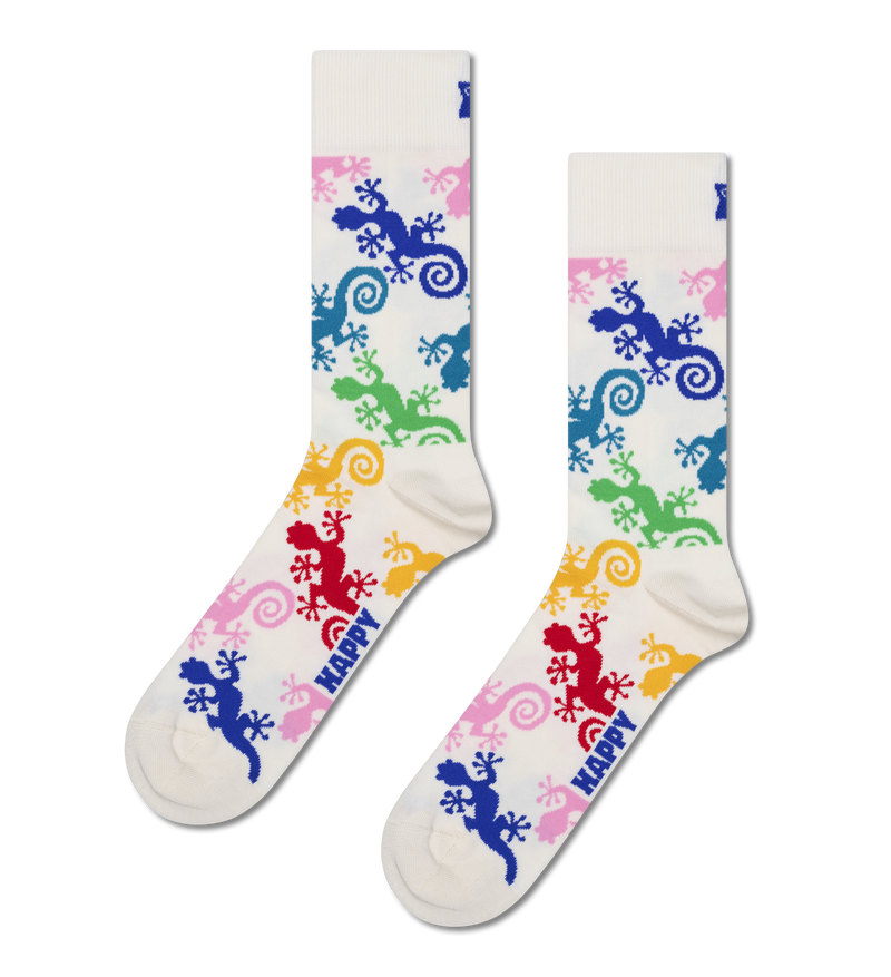 White Gecko Crew Sock