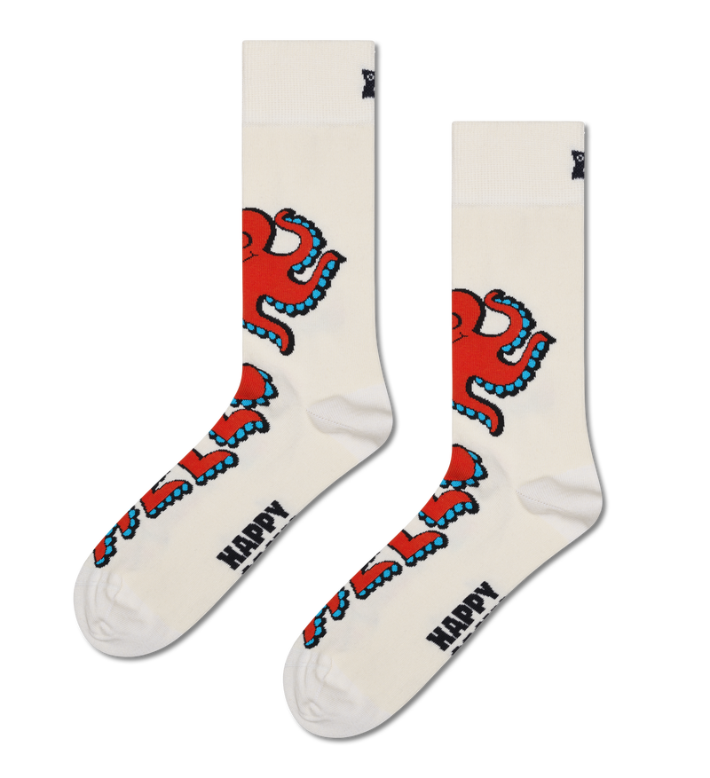 White Helloctopus Crew Sock
