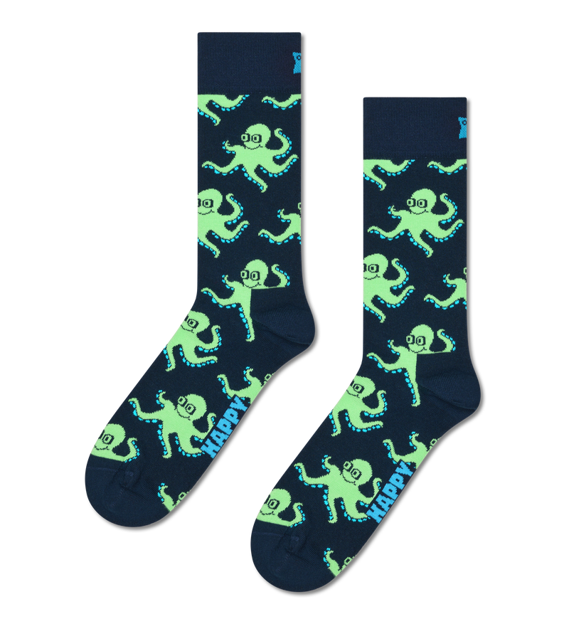 Navy Octopus Crew Sock