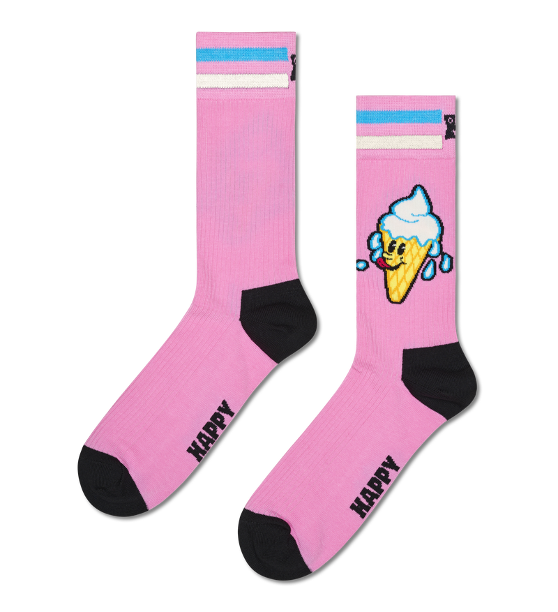 Pink Ice Cream Crew Sock