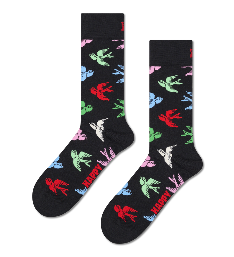 Black Swallow Crew Sock