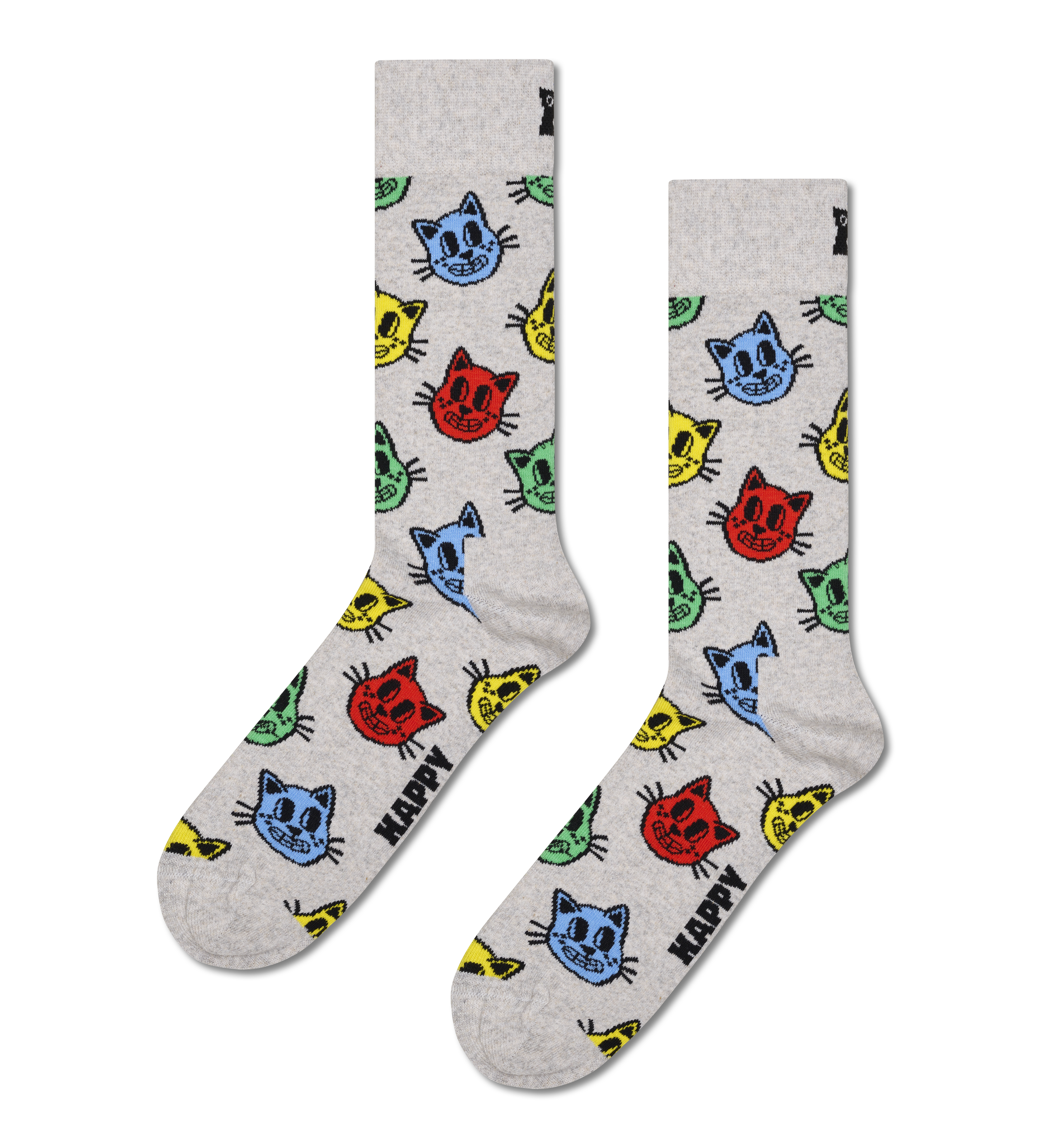 Grey Cat Crew Sock