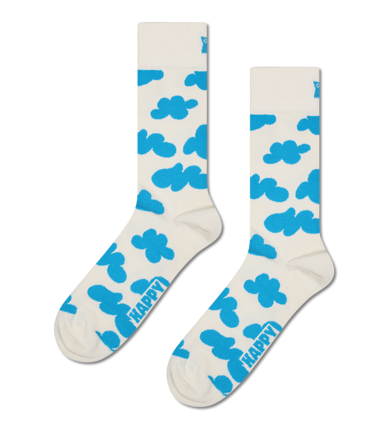 White Cloudy Crew Sock