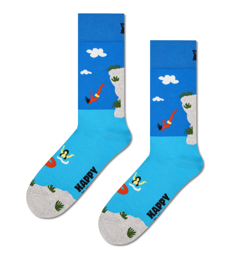 Turquoise Cliff Diving Crew Sock