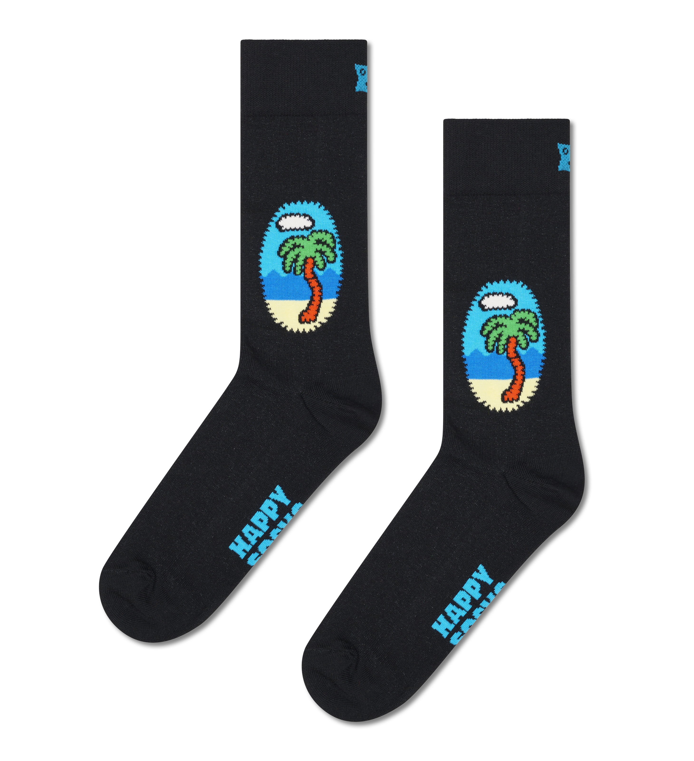 Black Palm Crew Sock