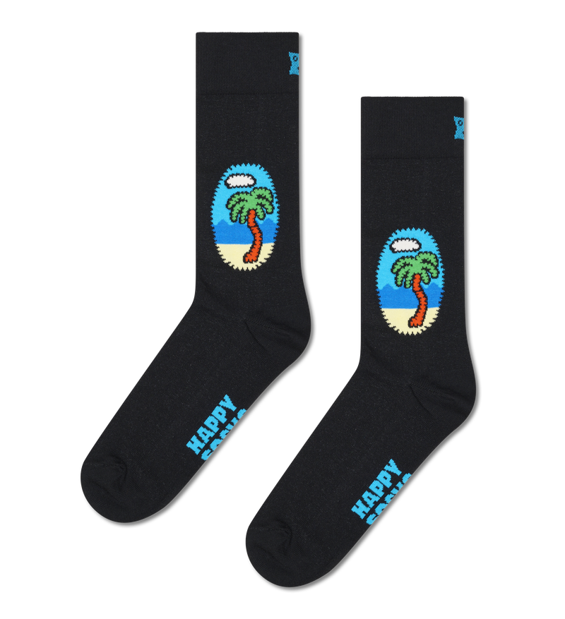 Black Palm Crew Sock