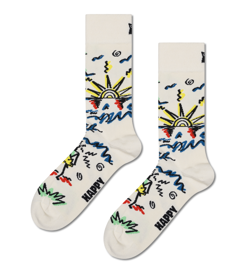 White Surfer Crew Sock