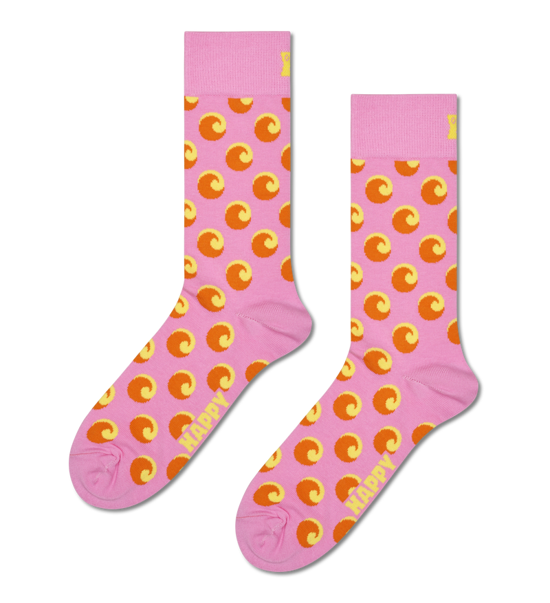 Pink Wave Big Dot Crew Sock