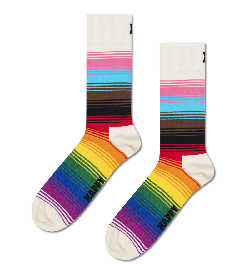White Pride Stripe Crew Sock