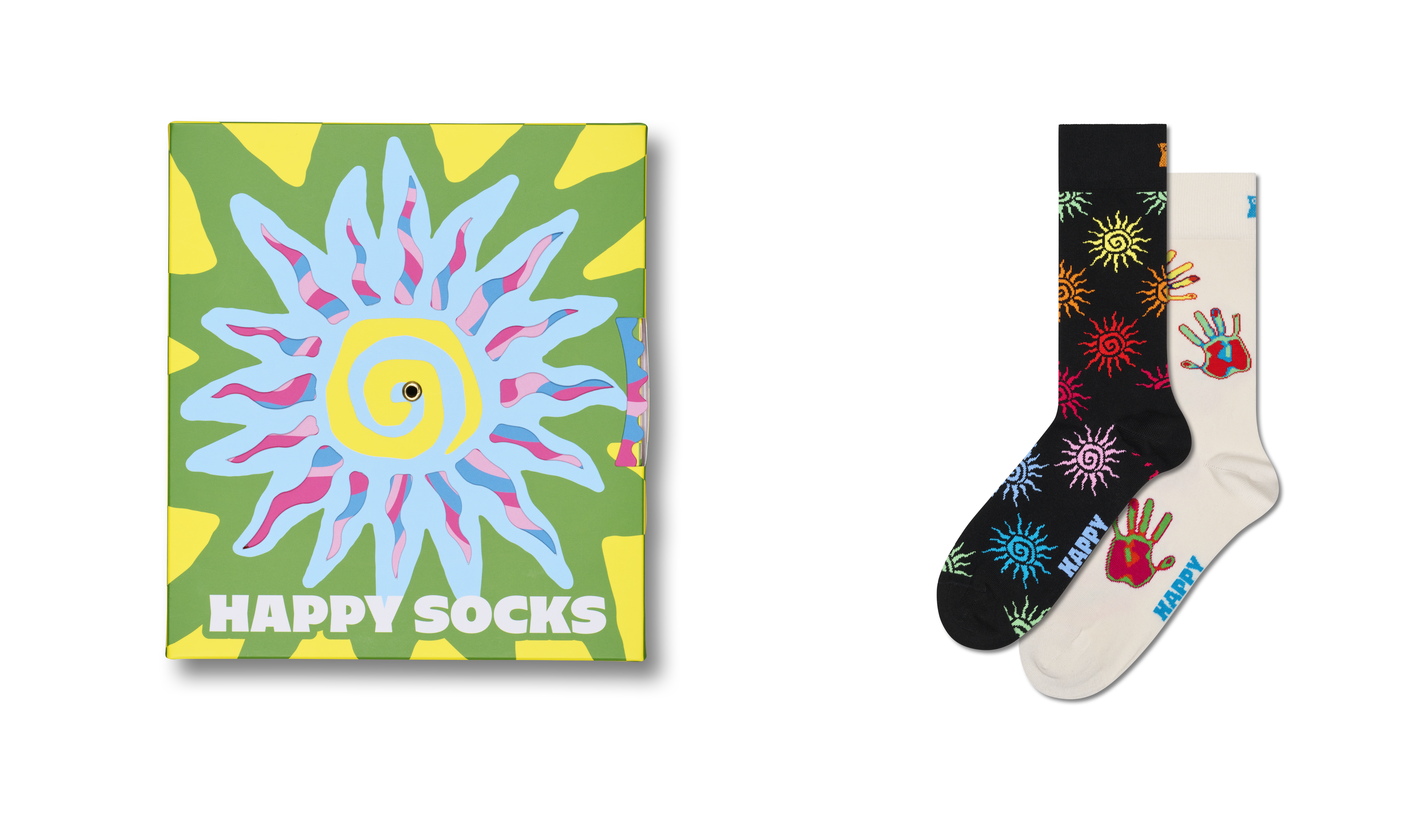 Green 2-Pack Summer Swirl Socks Gift Set