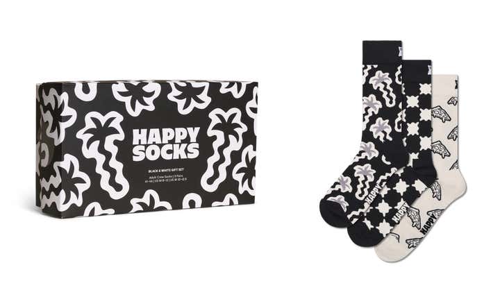 3-Pack Black And White Socks Gift Set