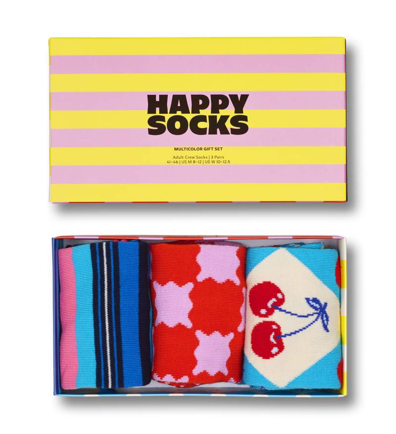 3-Pack Checks and Stripes Socks Gift Set