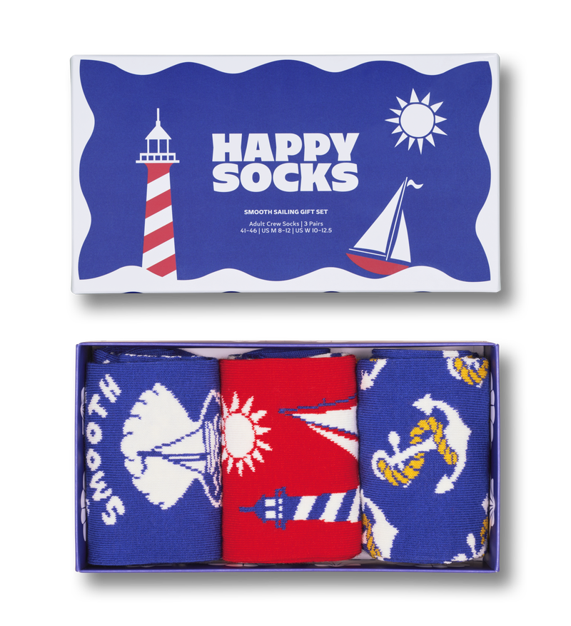 Blue 3-Pack Smooth Sailing Socks Gift Set
