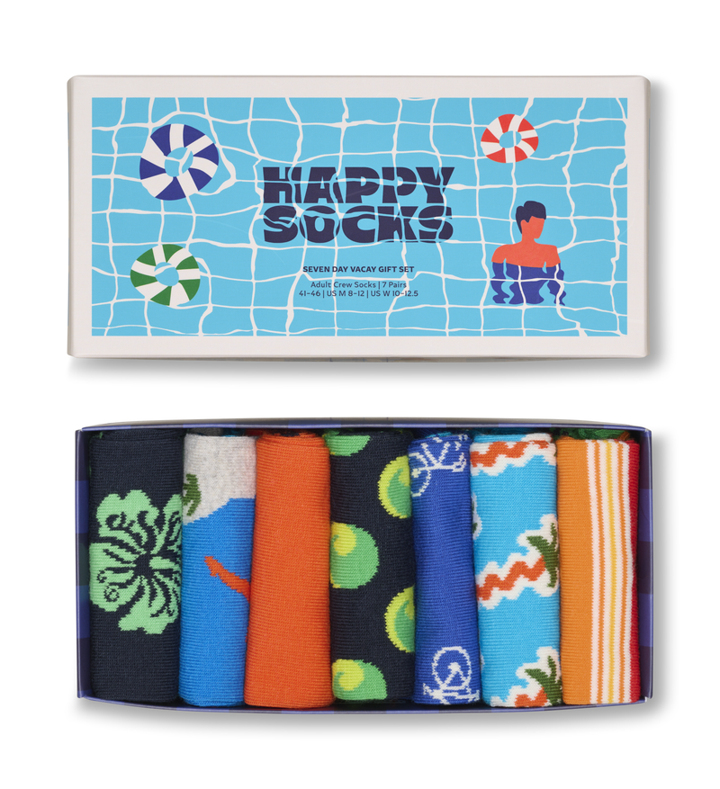 Blue 7-Pack Seven Day Vacay Socks Gift Set