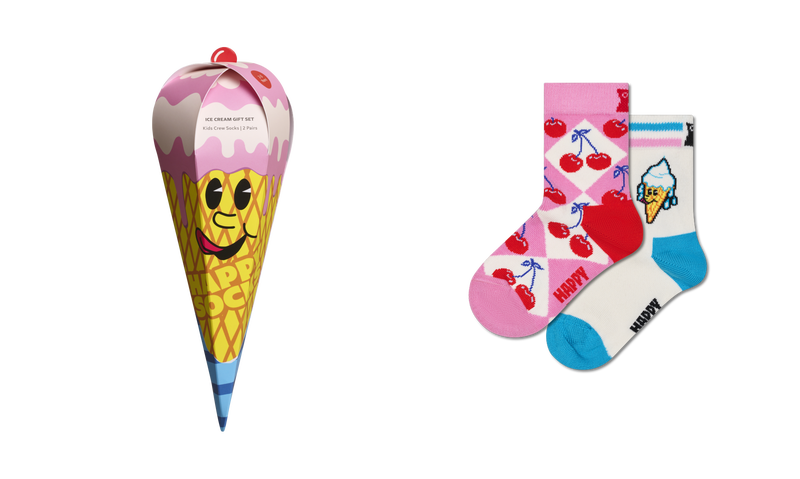 Kids Pink 2-Pack Ice Cream Socks Gift Set