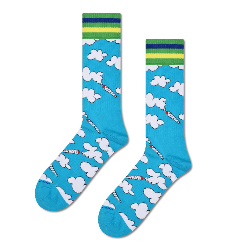 Light Blue In the Clouds Sneaker Crew Sock