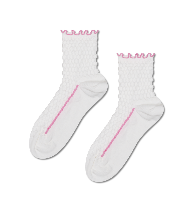 White Structure Slinky 1/4 Crew Sock