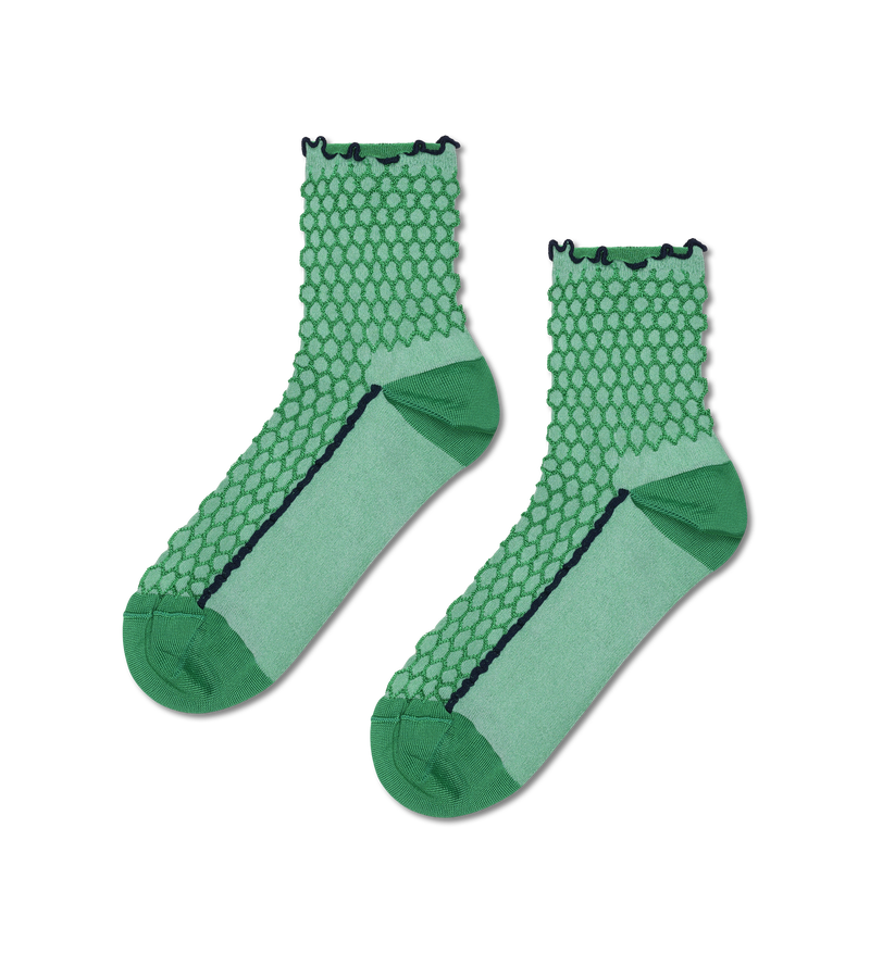 Light Green Structure Slinky 1/4 Crew Sock