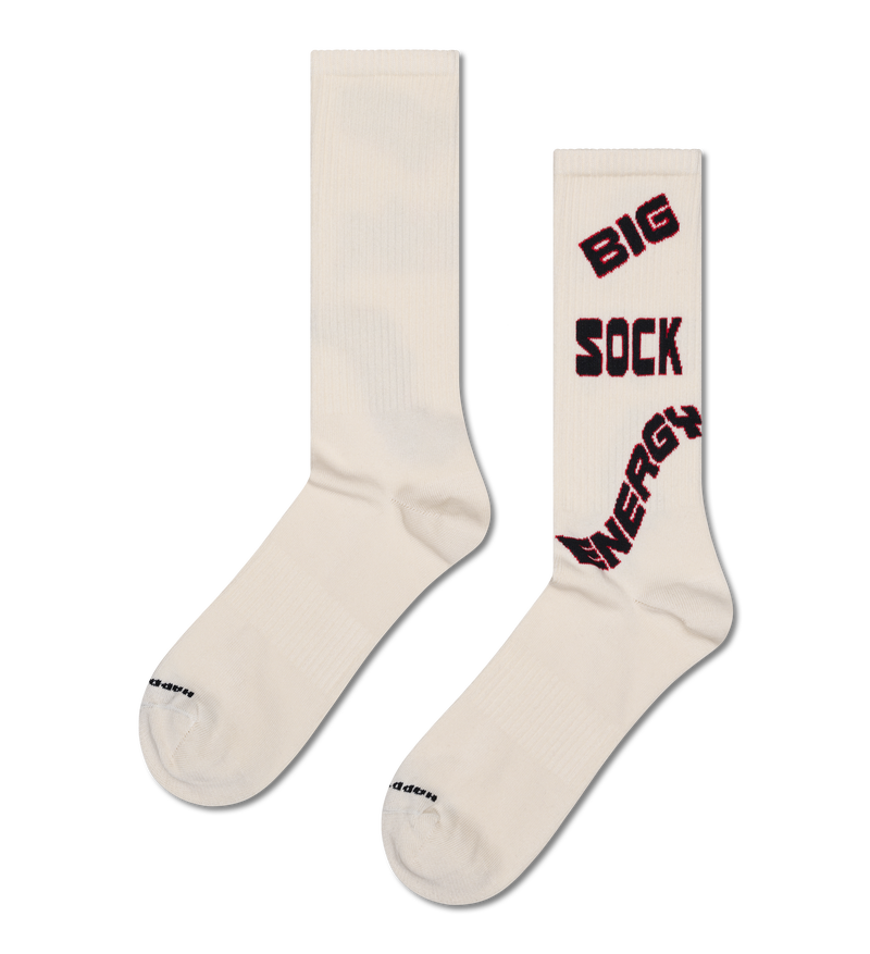 White Big Sock Energy Sneaker Crew Sock
