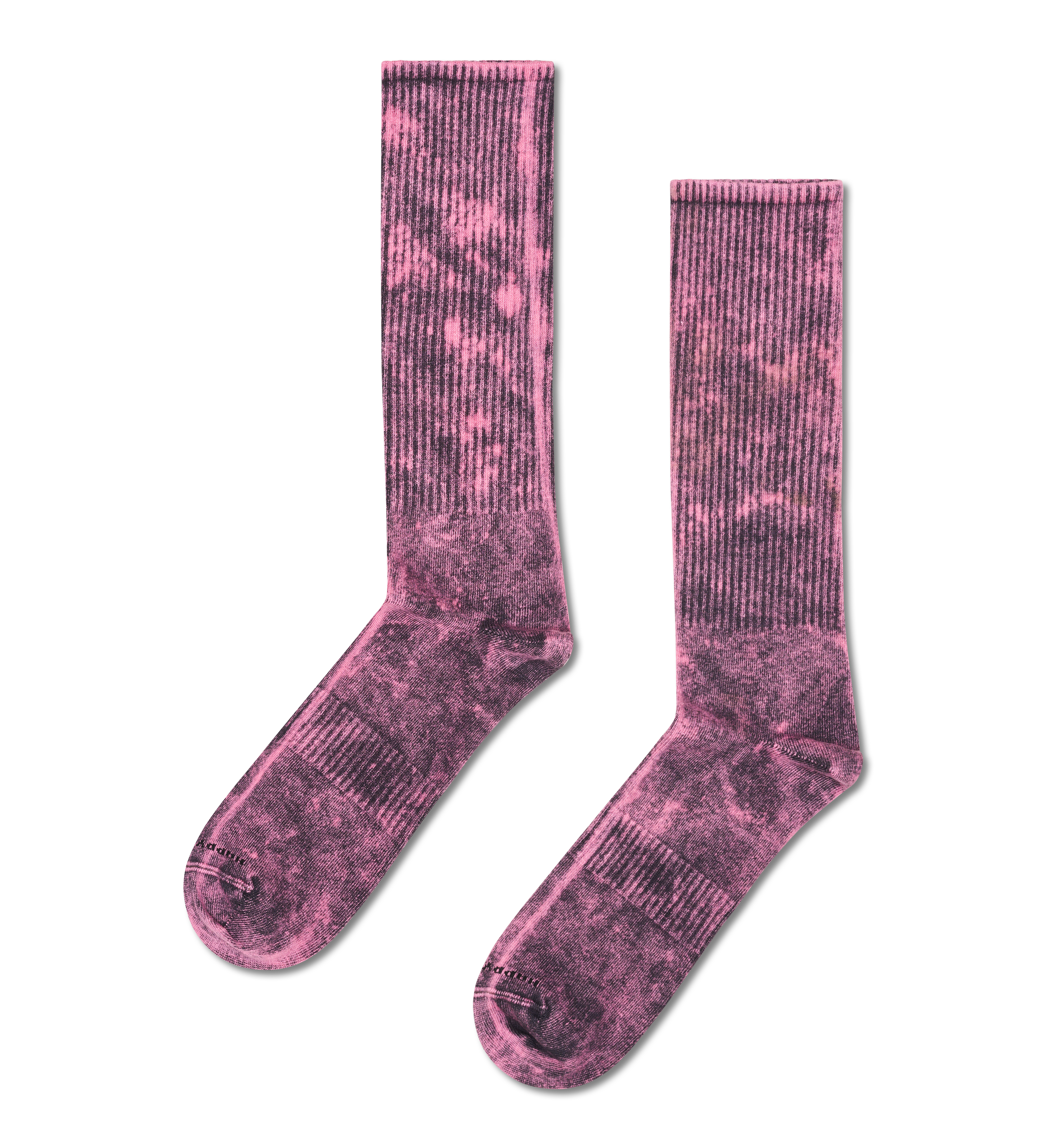 Pink Acid Wash Sneaker Crew Sock