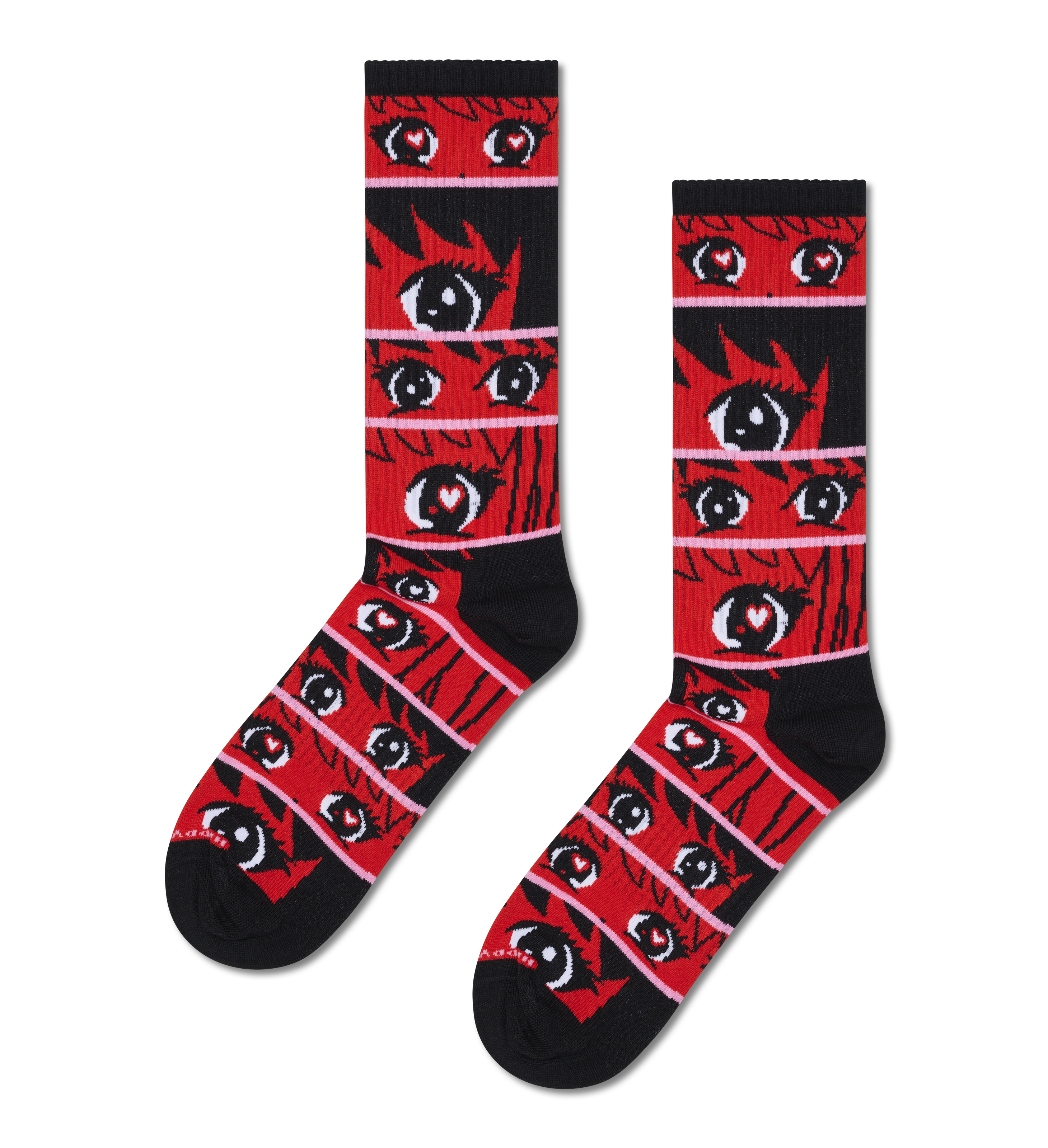 Anime Eyes Black Sneaker Socks | Novelty Gym Socks