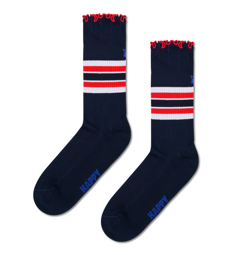 Black Striped Socks with Frill | Fun & Playful