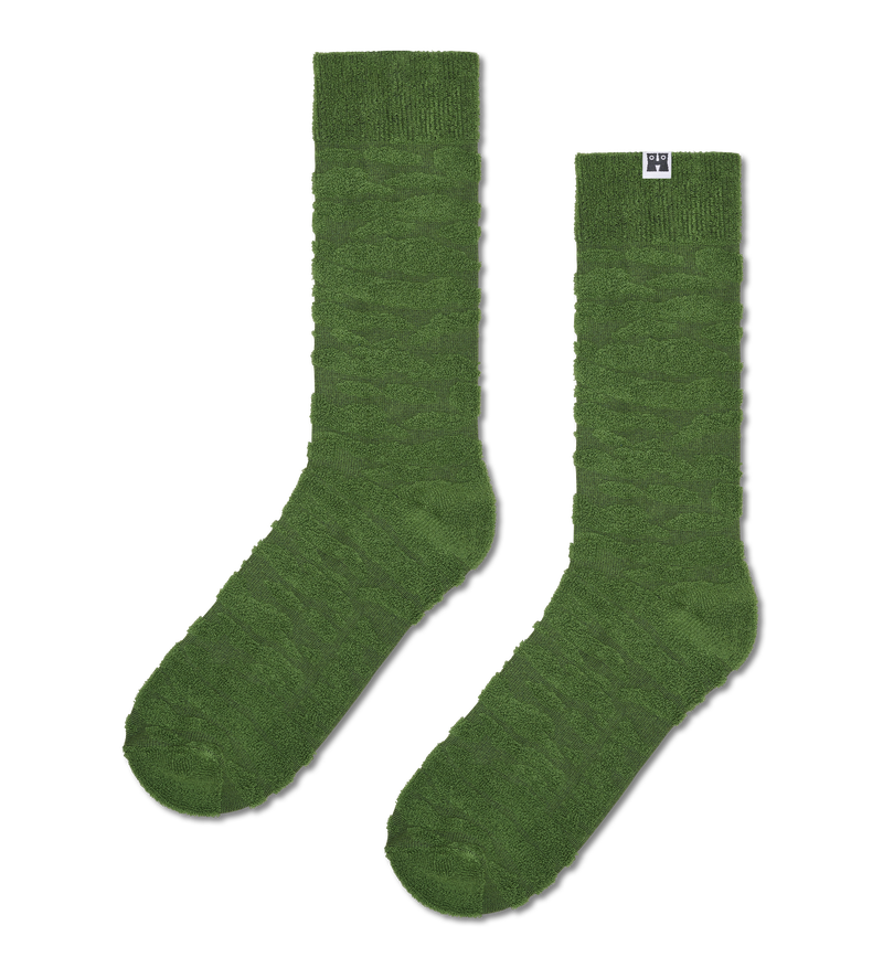 Fluffy Green Zebra Print Socks | Cozy Winter Socks