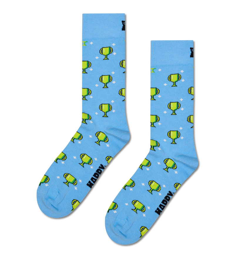 Blue Trophy Print Fun Socks | Silly & Festive