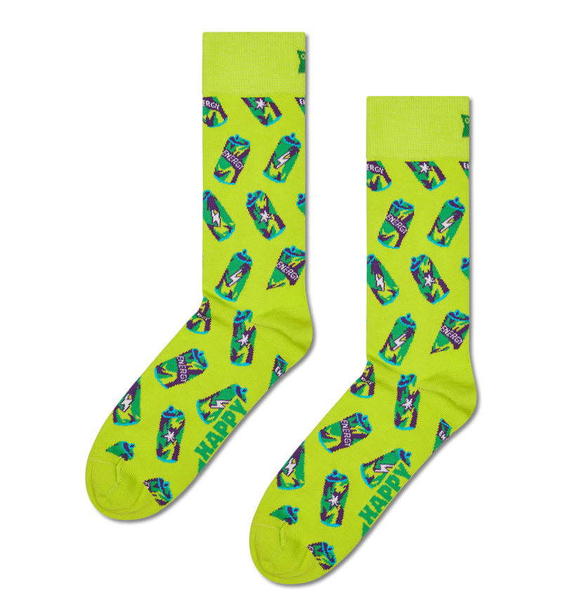 Yellow Energy Drink Patterned Socks | Funky & Colorful