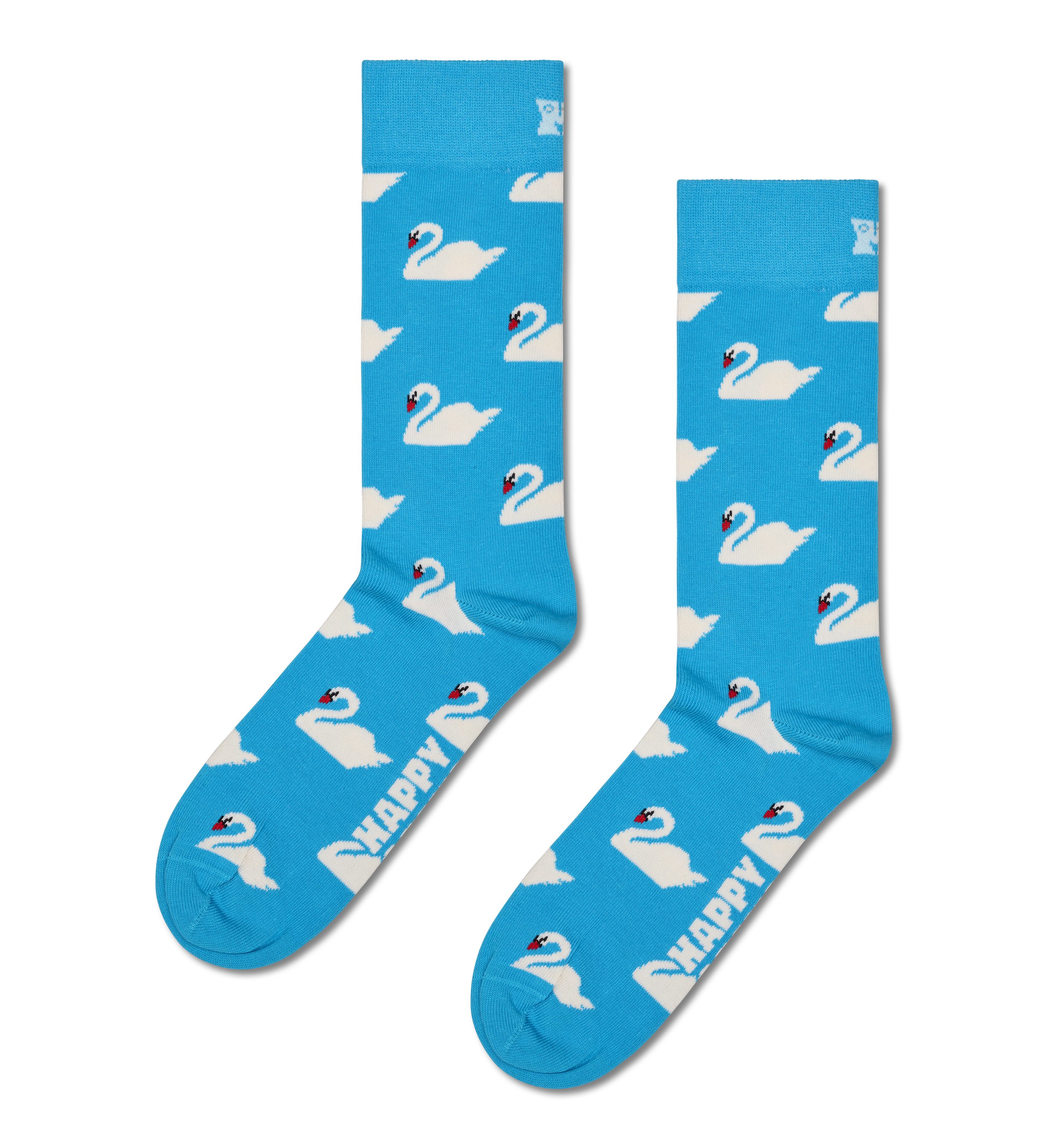 Blue Swan Pattern Fun Socks