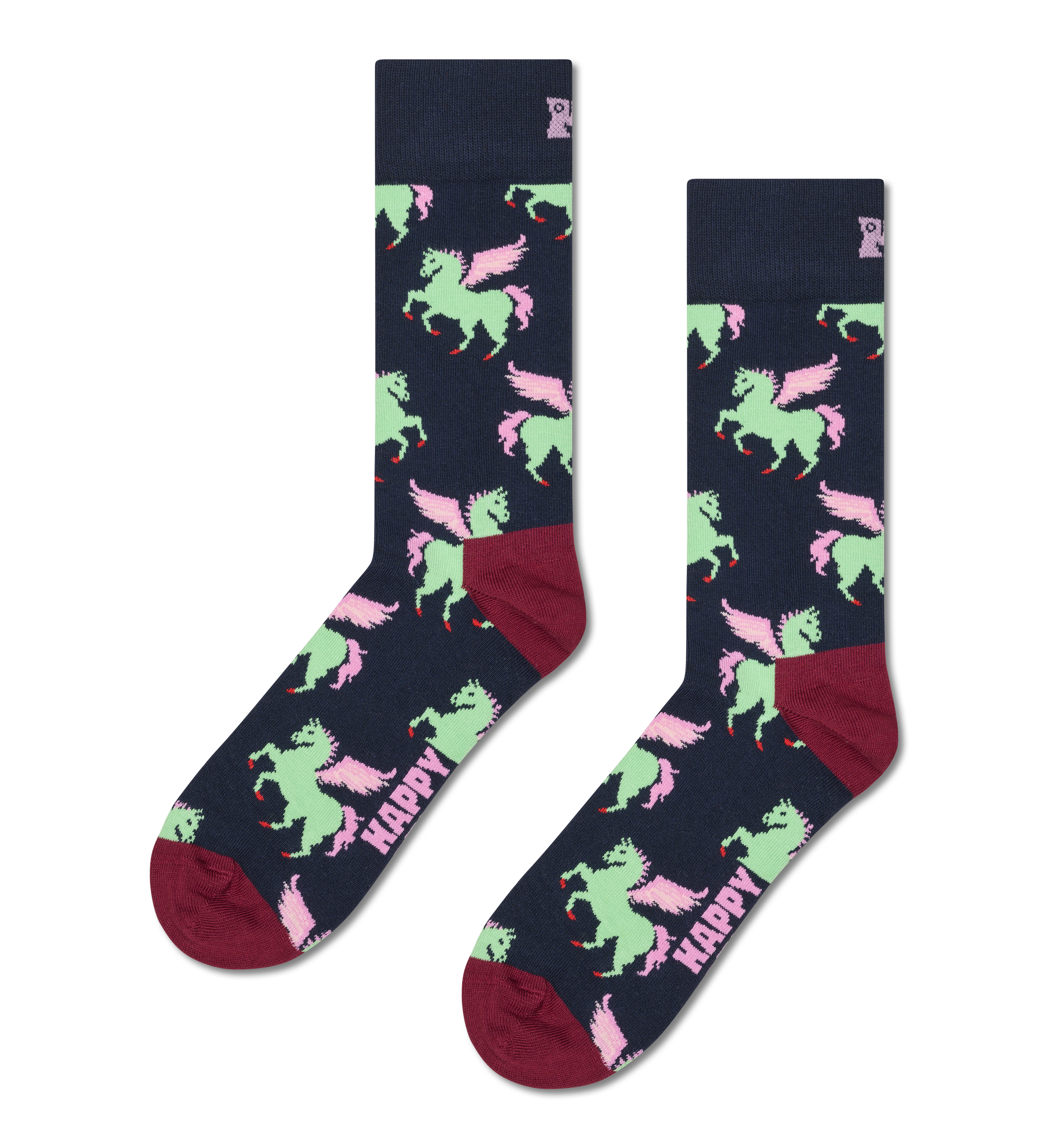 Blue Pegasus Fantasy Socks with Pink Wings | Crazy Design