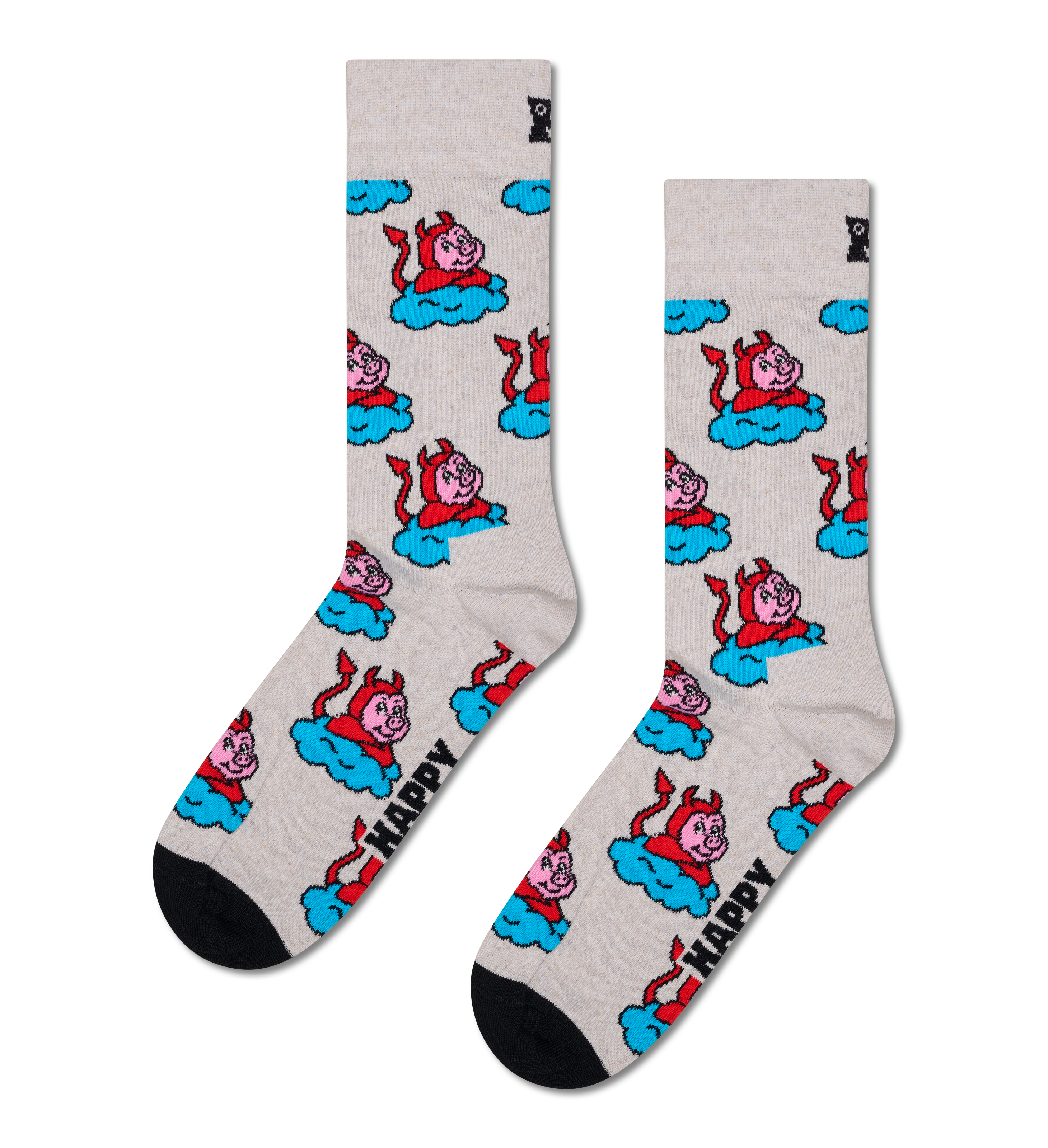 Gray Devil Pig Funny Animal Socks