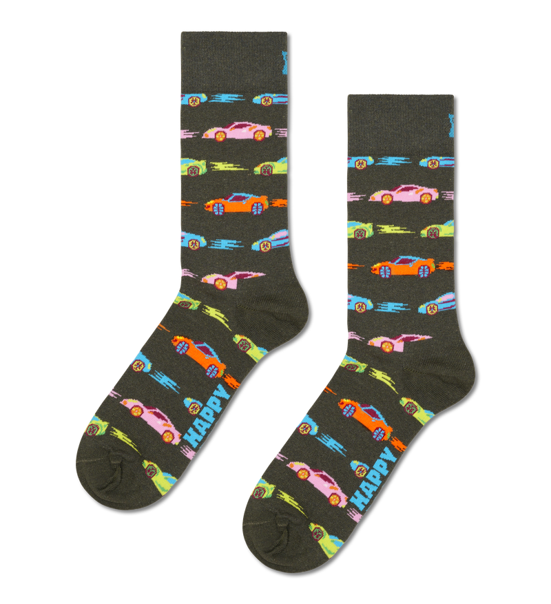 Colorful Car Stripe Socks | Fun & Funky