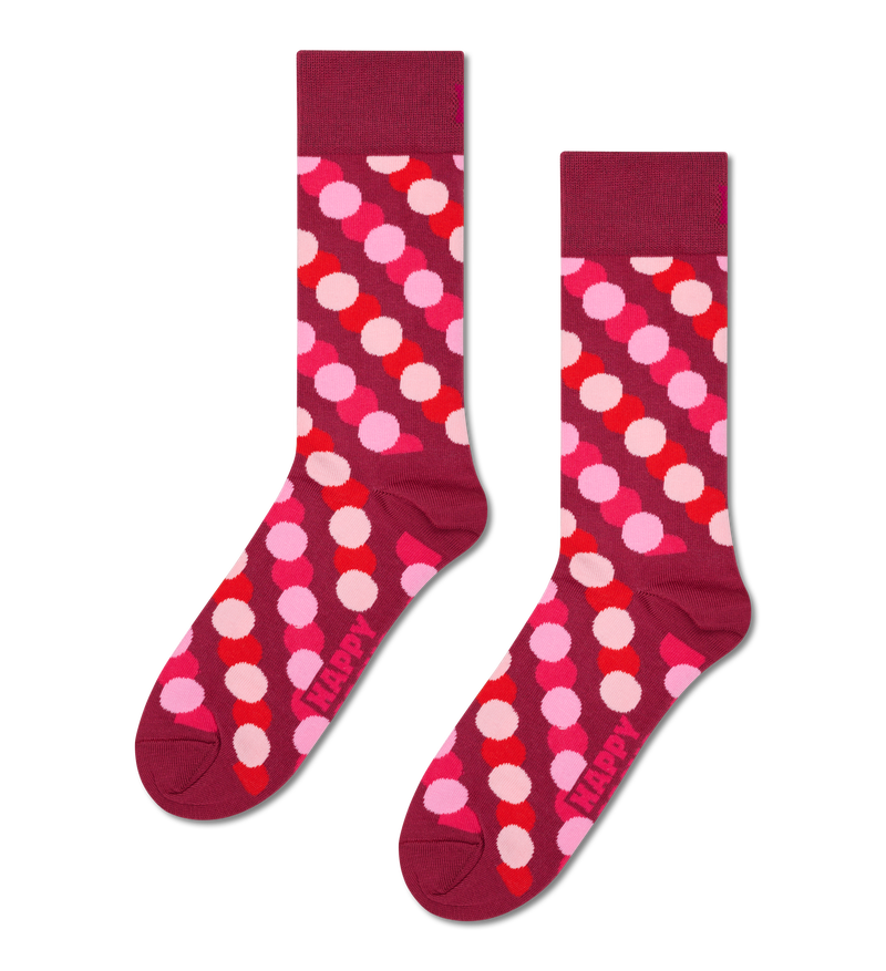 Red Polka Dot Socks with Shaded Dots | Fun & Colorful