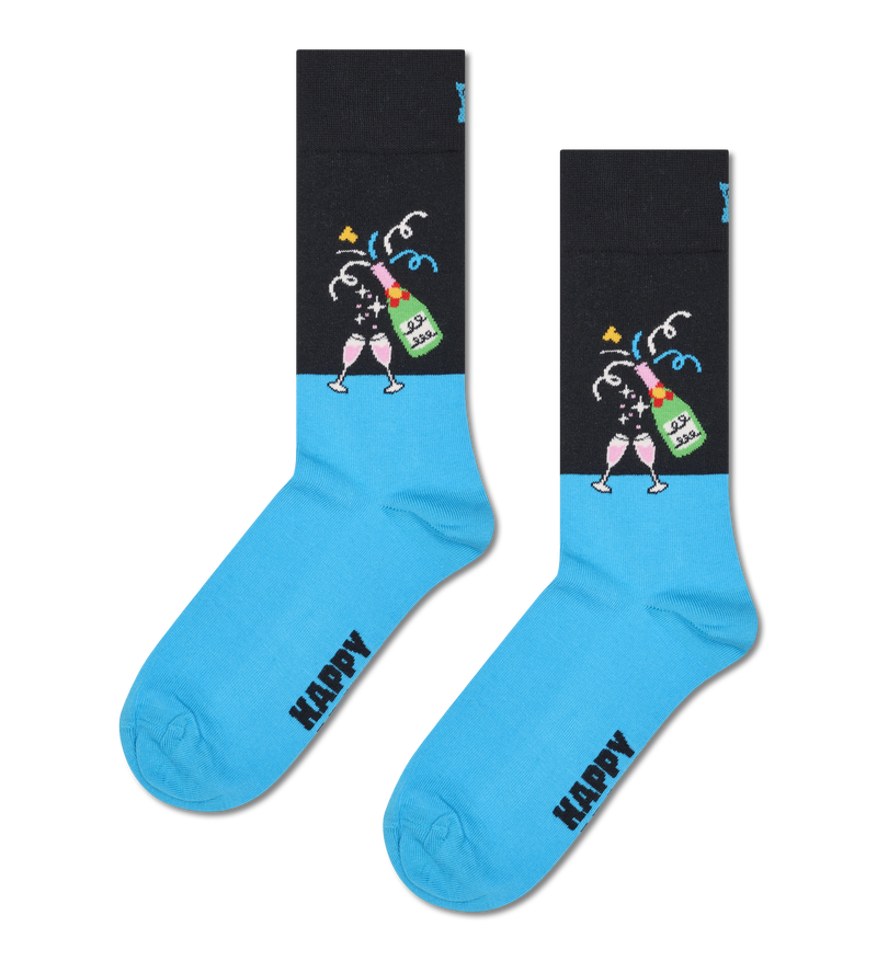 Blue & Black Festive Toast Socks | Fun & Celebratory