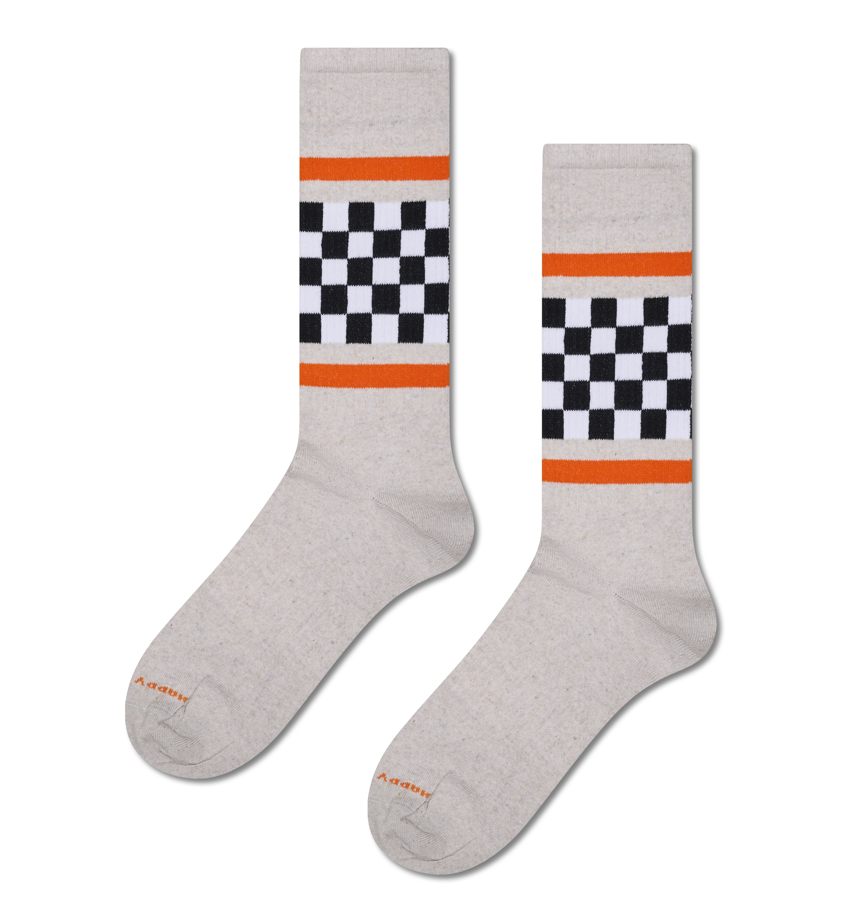 Gray Checkered Stripe Sneaker Socks | Striped Athletic Socks
