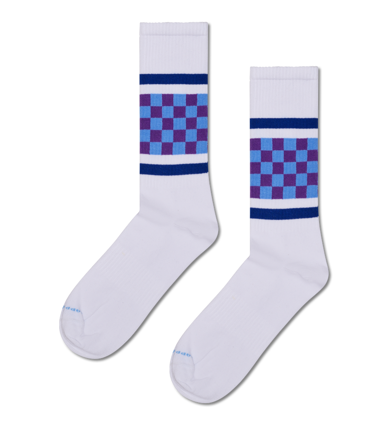 Blue and Purple Checked Sneaker Socks | Sports & Running