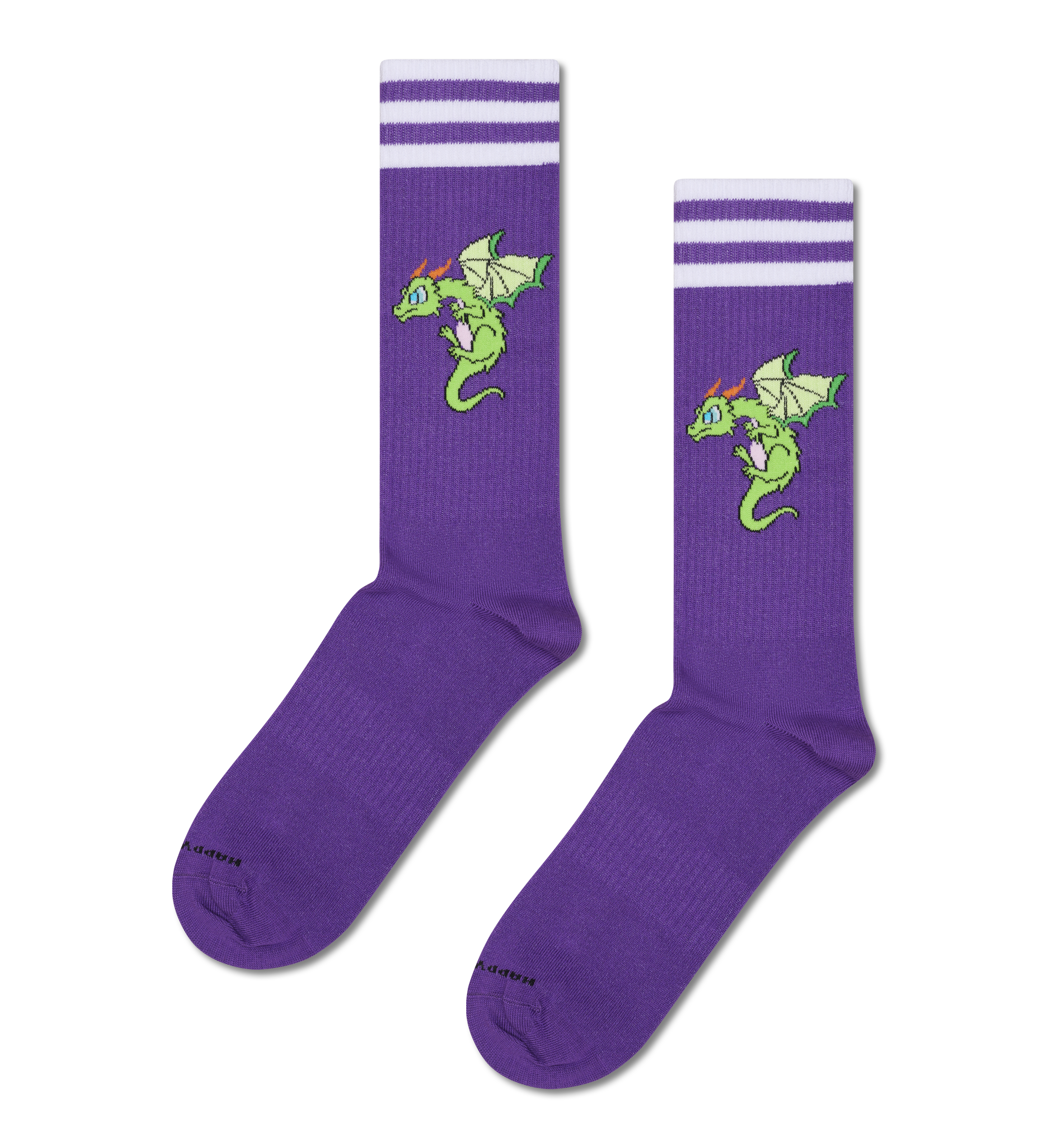 Anime-Style Purple Dragon Print Sneaker Socks