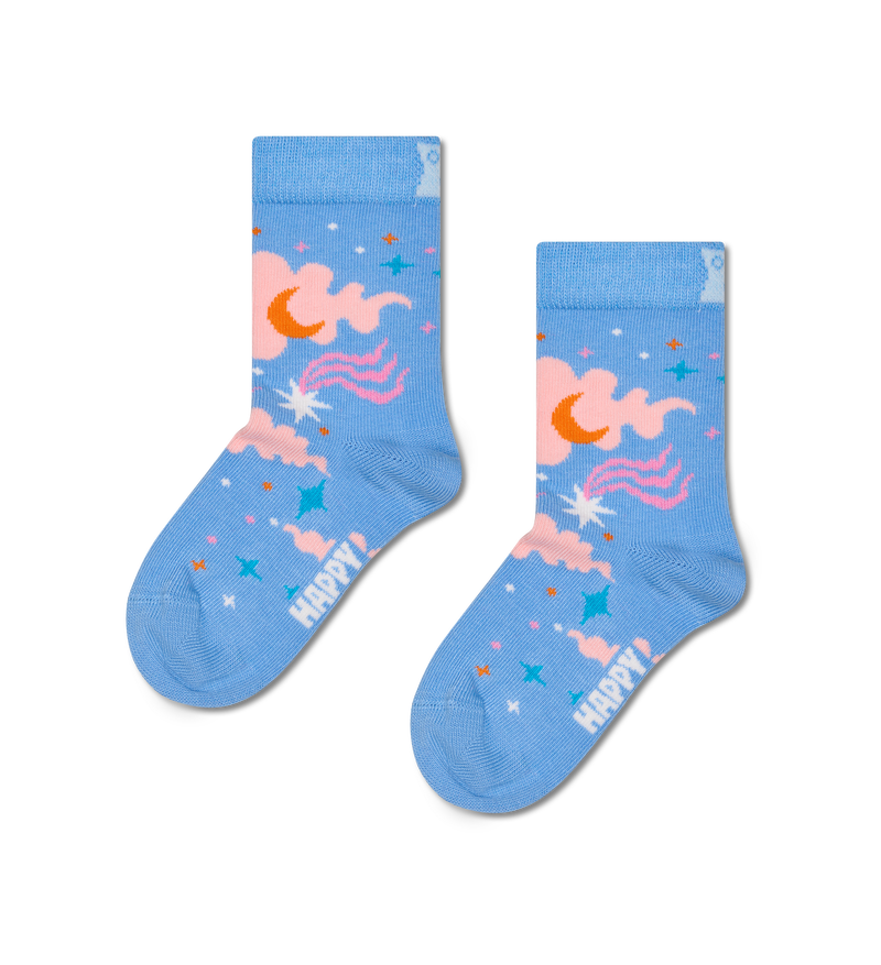 Colorful Pink & Blue Kids Sky Socks | Toddler Socks
